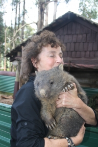 Deirdre Kessler with Lily the wombat