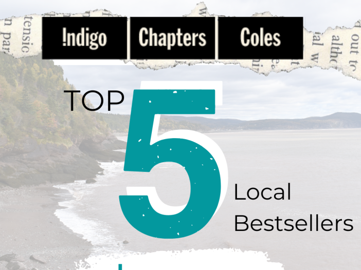 rocky beach with surf overlaid with text of the top 5 local sellers of January at Indigo Chapters